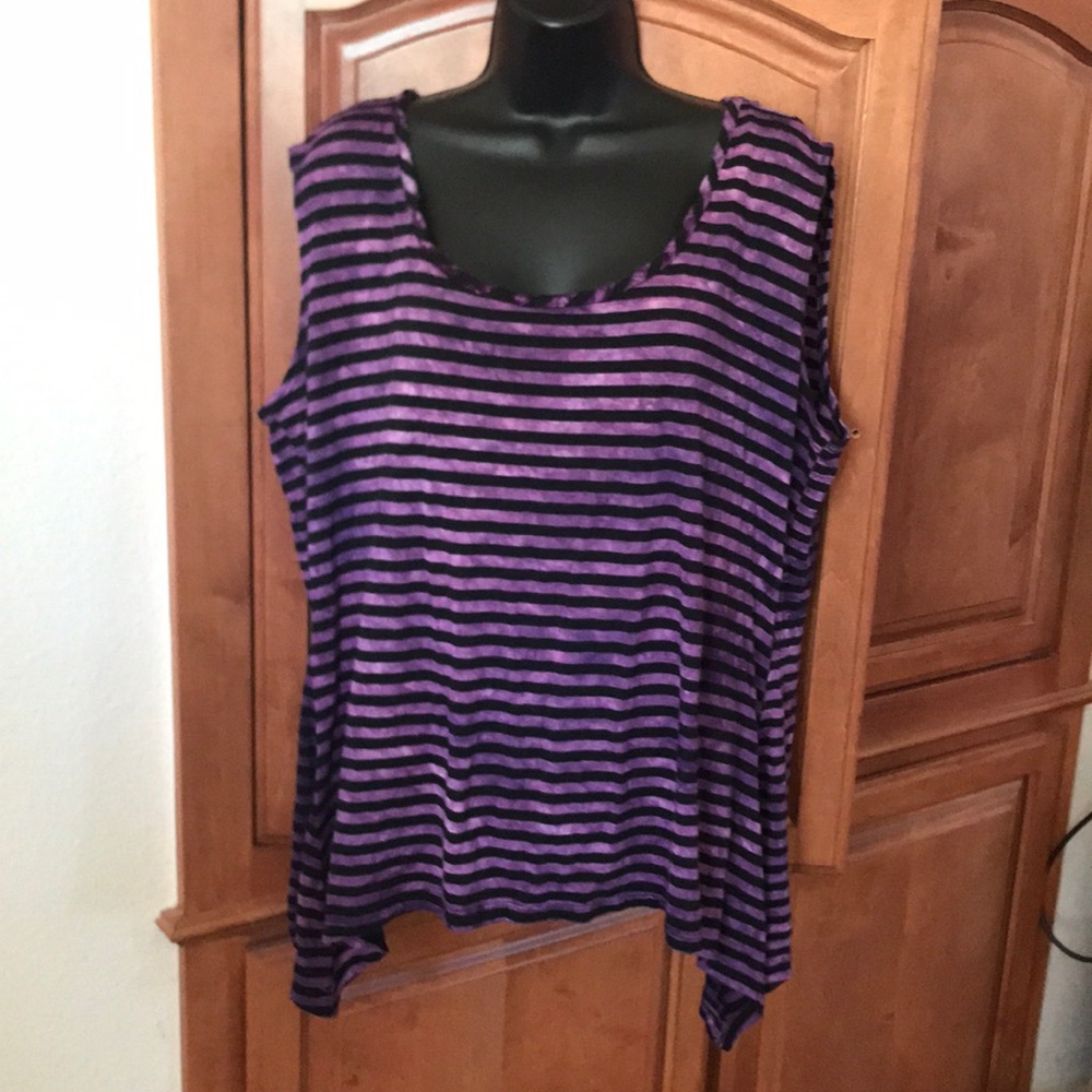 Double Take Striped Sleeveless Tunic